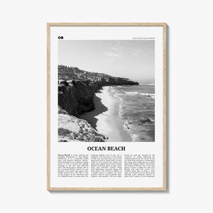 Ocean Beach Print schwarz weiß, Ocean Beach Wandkunst, Ocean Beach Poster, Ocean Beach Foto, San Diego, Kalifornien, USA, Vereinigte Staaten