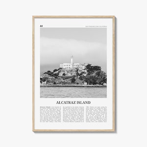 Alcatraz Island Print Black and White, Alcatraz Island Wall Art, Alcatraz Island Poster, Alcatraz Island Photo, Alcatraz Island Wall Decor