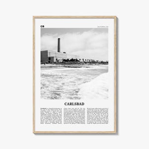 Carlsbad Print Black and White No 3, Carlsbad Wall Art, Carlsbad Poster, Carlsbad Photo, Carlsbad Wall Décor, Carlsbad Map, California, USA