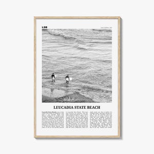 Leucadia State Beach Print Black and White, Leucadia State Beach  Wall Art, Leucadia State Beach Poster,  Leucadia State Beach Photo