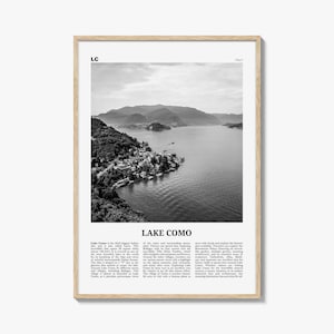 Comomeer print zwart-wit, Comomeer kunst aan de muur, poster Comomeer, foto Comomeer, Comomeer wanddecoratie, Comomeer, kaart Comomeer, Italië, Italië