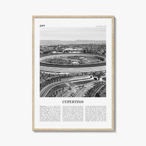 Cupertino Print Black and White, Cupertino Wall Art, Cupertino Poster, Cupertino Photo, Cupertino Wall Decor, California, USA, United States
