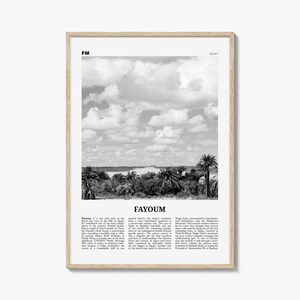 Fayoum Print Black and White, Fayoum Wall Art, Fayoum Poster, Fayoum Photo, Fayoum Wall Décor, Fayoum Map, Egypt