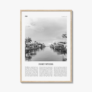 Fort Myers Print Black and White, Fort Myers Wall Art, Fort Myers Poster, Fort Myers Photo, Fort Myers Décor, Florida, USA, United States