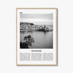 Occitanie Print Black and White, Occitanie Wall Art, Occitanie Poster, Occitanie Photo, Occitanie Wall Décor, Occitanie Map, France