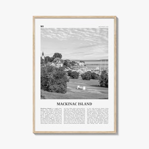 Mackinac Island Print Black and White, Mackinac Island Wall Art, Mackinac Island Poster, Mackinac Island Photo, Michigan, USA