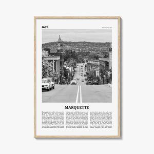 Marquette Print Black and White, Marquette Wall Art, Marquette Poster, Marquette Photo, Marquette Wall Décor, Michigan, USA, United States