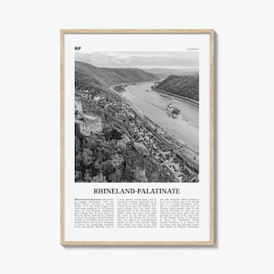 Rhineland Palatinate Print Black and White, Rhineland-Palatinate Wall Art, Rhineland-Palatinate Poster, Rheinland-Pfalz Photo, Germany