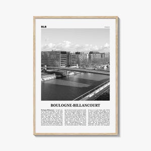 Boulogne Billancourt Print Black and White, Boulogne-Billancourt Art, Boulogne-Billancourt Poster, Boulogne-Billancourt Photo, Décor, Map