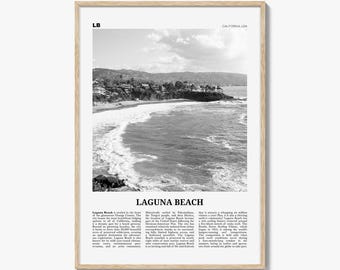 Laguna Beach Print Black and White No 1, Laguna Beach Wall Art, Laguna Beach Poster, Laguna Beach Photo, California, USA, United States