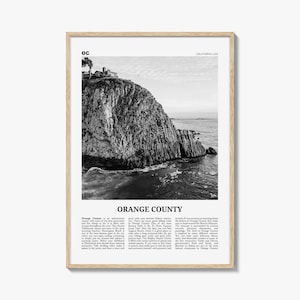 Orange County Print Black and White No 2, Orange County Wall Art, Orange County Poster, Orange County Photo, California, USA, United States
