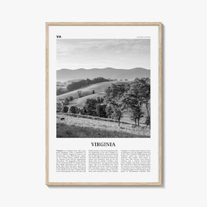 Virginia Print Black and White No 1, Virginia Wall Art, Virginia Poster, Virginia Photo, Virginia Wall Decor, USA, United States