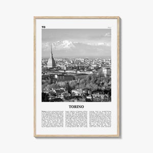 Torino Poster Schwarzweiß, Torino Poster, Torino Poster, Torino Foto, Torino Wandbild, Torino Karte, Italia