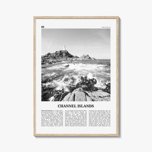 Channel Islands Print Black and White England No 2, Channel Islands Wall Art, Channel Islands Poster, Channel Islands Photo, England