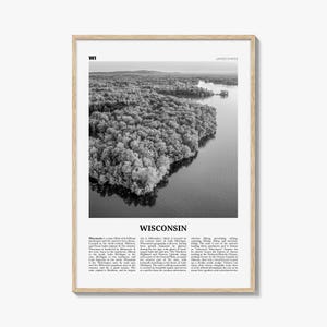 Impresión en blanco y negro n.º 2 de Wisconsin, arte mural de Wisconsin, póster de Wisconsin, foto de Wisconsin, EE. UU., Norteamérica