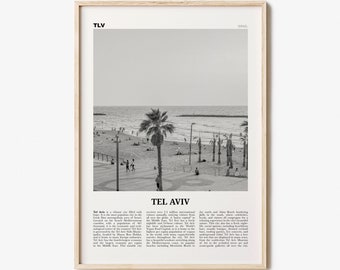 Tel Aviv Print Black and White No 3, Tel Aviv Wall Art, Tel Aviv Poster, Tel Aviv Photo, Tel Aviv Wall Decor, Israel, תל אביב ישראל