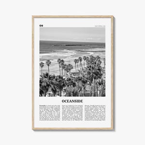 Oceanside Print Black and White No 1, Oceanside Wall Art, Oceanside Poster, Oceanside Photo, California, USA, United States, North America