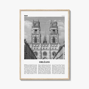 Orleans Print Black and White, Orléans Wall Art, Orléans Poster, Orléans Photo, Orléans Wall Décor, Orléans Map, France