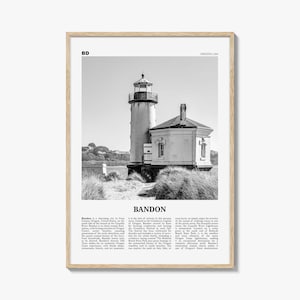 Bandon Print Black and White, Bandon Wall Art, Bandon Poster, Bandon Photo, Bandon Wall Décor, Oregon, USA, United States, North America