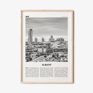 Albany Print Black and White, Albany Wall Art, Albany Poster, Albany Photo, Albany Wall Décor, New York, USA, United States, North America