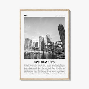 Long Island City Print schwarz weiß, Long Island City Wandkunst, Long Island City Poster, Long Island City Foto, Queens, New York, USA