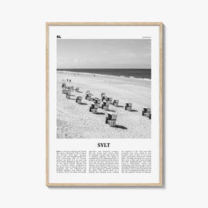 Sylt Print Preto e Branco, Sylt Wall Art, Sylt Poster, Sylt Photo, Sylt Wall Décor, Sylt Map, Alemanha