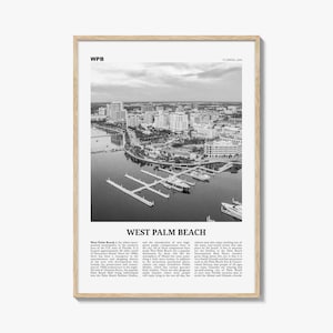 West Palm Beach Print Black and White No 1, West Palm Beach Wall Art, West Palm Beach Poster, West Palm Beach Photo, West Palm, Florida