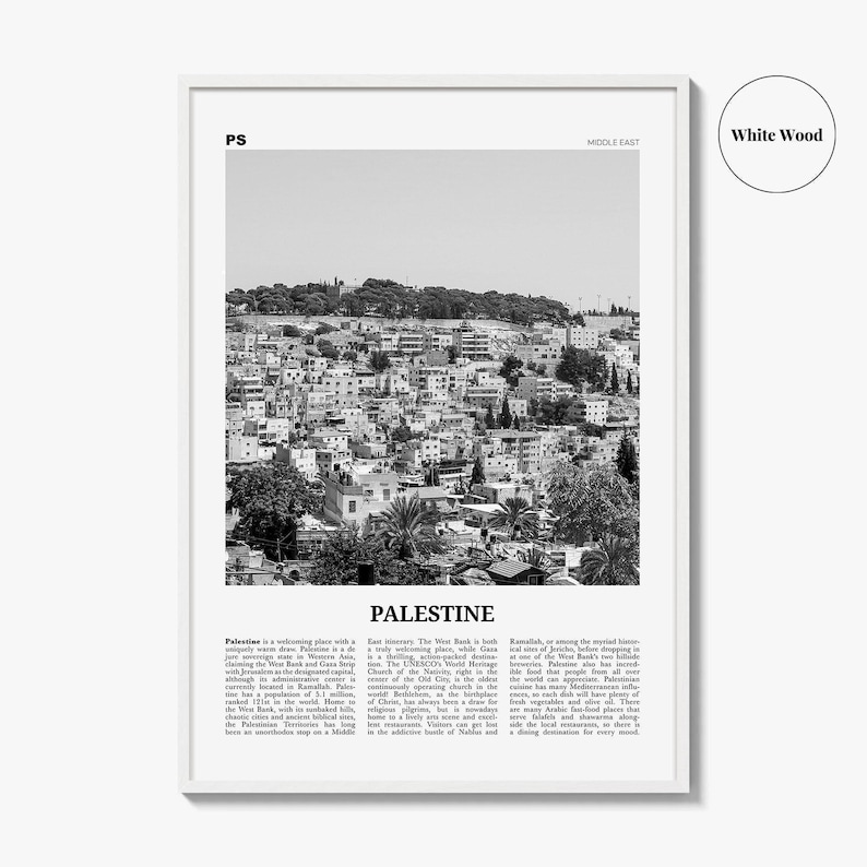 Palestine Poster Print Black and White, Middle East Travel Wall Art, Jerusalem Photography image 8