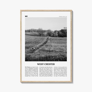 West Chester print zwart-wit, West Chester kunst aan de muur, West Chester poster, West Chester foto, West Chester decor, Pennsylvania (VS)