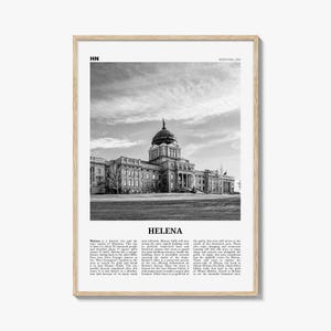 Helena Print Black and White No 1, Helena Wall Art, Helena Poster, Helena Photo, Helena Wall Décor, Helena Map, Montana, USA