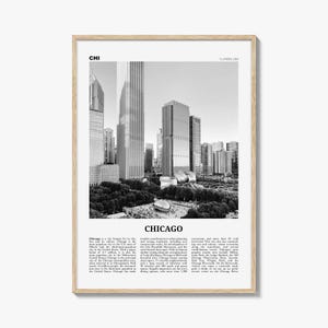 Impresión de Chicago en blanco y negro n.º 4, arte mural de Chicago, póster de Chicago, foto de Chicago, decoración de Chicago, Illinois, EE. UU.