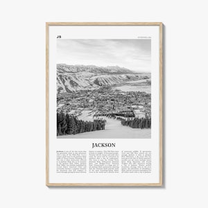Jackson Print Black and White Wyoming, Jackson Wall Art, Jackson Poster, Jackson Photo, Jackson Map, United States