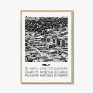 Joplin Print schwarz und weiß, Joplin Wandkunst, Joplin Poster, Joplin Foto, Joplin Karte, Joplin Wanddekor, Missouri, USA, Vereinigte Staaten