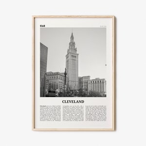 Cleveland Print Black and White No 3, Cleveland Wall Art, Cleveland Poster, Cleveland Photo, Ohio, USA, United States, North America