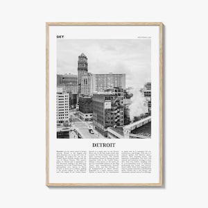 Detroit Print Black and White No 3, Detroit Wall Art, Detroit Poster, Detroit Photo, Detroit Decor, Michigan, USA, United States
