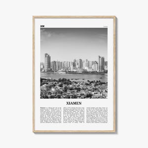 Xiamen Print Black and White, Xiamen Wall Art, Xiamen Poster, Xiamen Photo, Xiamen Wall Décor, Xiamen Map, China