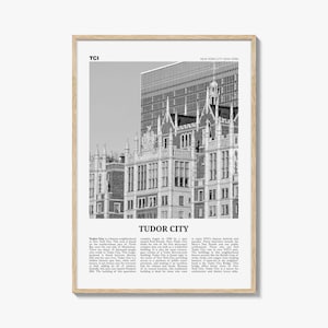 Tudor City Print Black and White, Tudor City Wall Art, Tudor City Poster, Tudor City Photo, Tudor City Décor, Tudor City Map, New York City