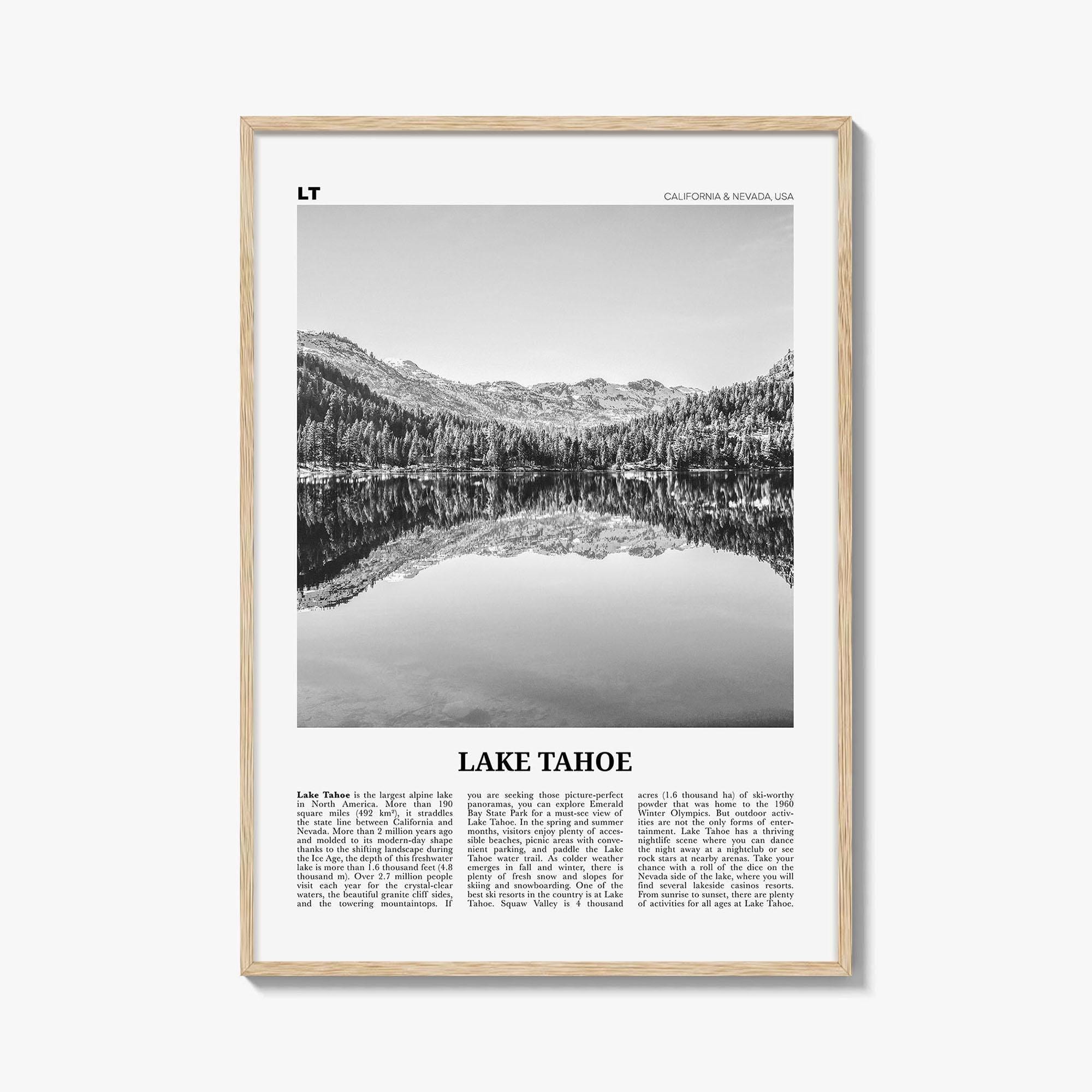 Lake Tahoe Print Black and White No 1, Lake Tahoe Wall Art, Lake Tahoe Poster, Lake Tahoe Photo, California, USA, United States, America
