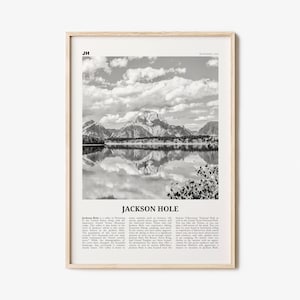 Jackson Hole Print Black and White, Jackson Hole Wall Art, Jackson Hole Poster, Jackson Hole Photo, Wyoming, USA, United States