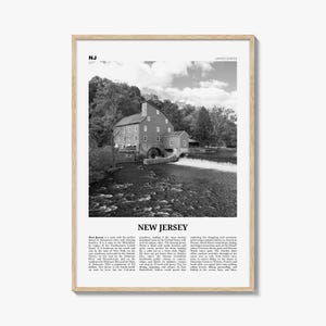 New Jersey Print Schwarzweiß Nr. 5, New Jersey Wandkunst, New Jersey Poster, New Jersey Foto, New Jersey Wanddekor, New Jersey Karte
