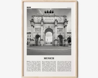 Munich Print Black and White No 2, Munich Wall Art, Munich Poster, Munich Photo, Munich Wall Décor, Munich Map, Germany