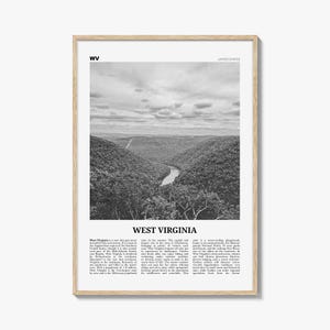 Impresión en blanco y negro n.° 1 de Virginia Occidental, arte mural de Virginia Occidental, póster de Virginia Occidental, foto de Virginia Occidental, EE. UU., Estados Unidos