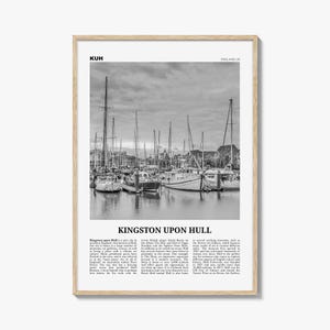 Kingston upon Hull Print Black and White, Hull Wall Art, Hull Poster, Hull Photo, Hull Wall Décor, England, UK, United Kingdom