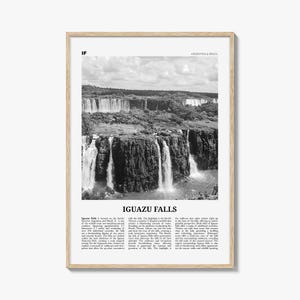 Iguazu Falls Print Schwarzweiß, Iguazu Falls Wandkunst, Iguazu Falls Poster, Iguazu Falls Foto, Iguazu Falls Dekor, Argentinien, Brasilien