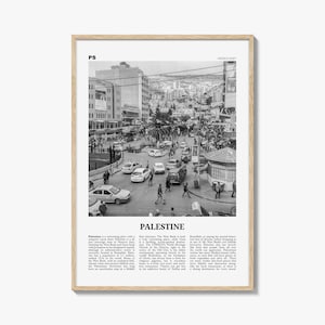 Stampa Palestina in bianco e nero n. 2, Arte della parete della Palestina, Poster della Palestina, Foto della Palestina, دولة فلسطين Gerusalemme, Gaza, Medio Oriente