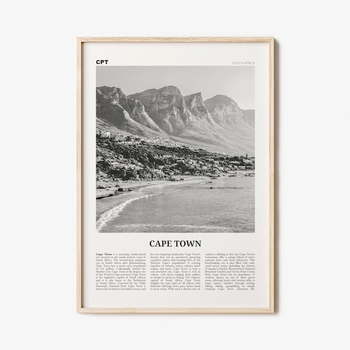 Cape Town Wall Art South Africa Print Travel Poster Cape Etsy