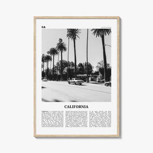 Impresión en blanco y negro de California n.º 6, arte mural de California, póster de California, foto de California, EE. UU., Norteamérica