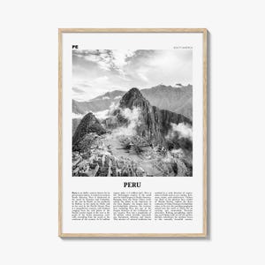 Stampa del Perù in bianco e nero n. 1, Arte murale del Perù, Poster del Perù, Foto del Perù, Decorazione murale del Perù, Stampa artistica di campagna, Repubblica del Perù