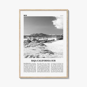 Baja California Sur Print Black and White, Baja California Sur Wall Art, Baja California Sur Poster, Baja California Sur Photo, Mexico