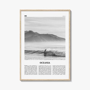 Ozeanien Print Schwarzweiß, Ozeanien Wandkunst, Ozeanien Poster, Ozeanien Foto, Ozeanien Wanddekoration, Kontinent Print, Australien, Neuseeland